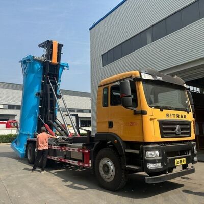 Customized Mobile Vertical Direct Compression   Solid   Refuse Trash Waste Refuse Garbage Station